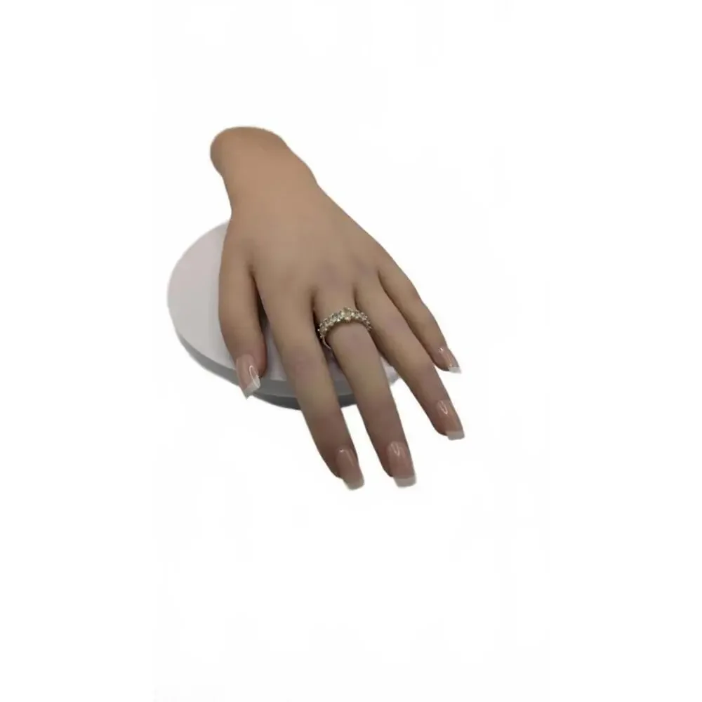Elegant Women's Ring with Yellow and Clear Stones Size 8